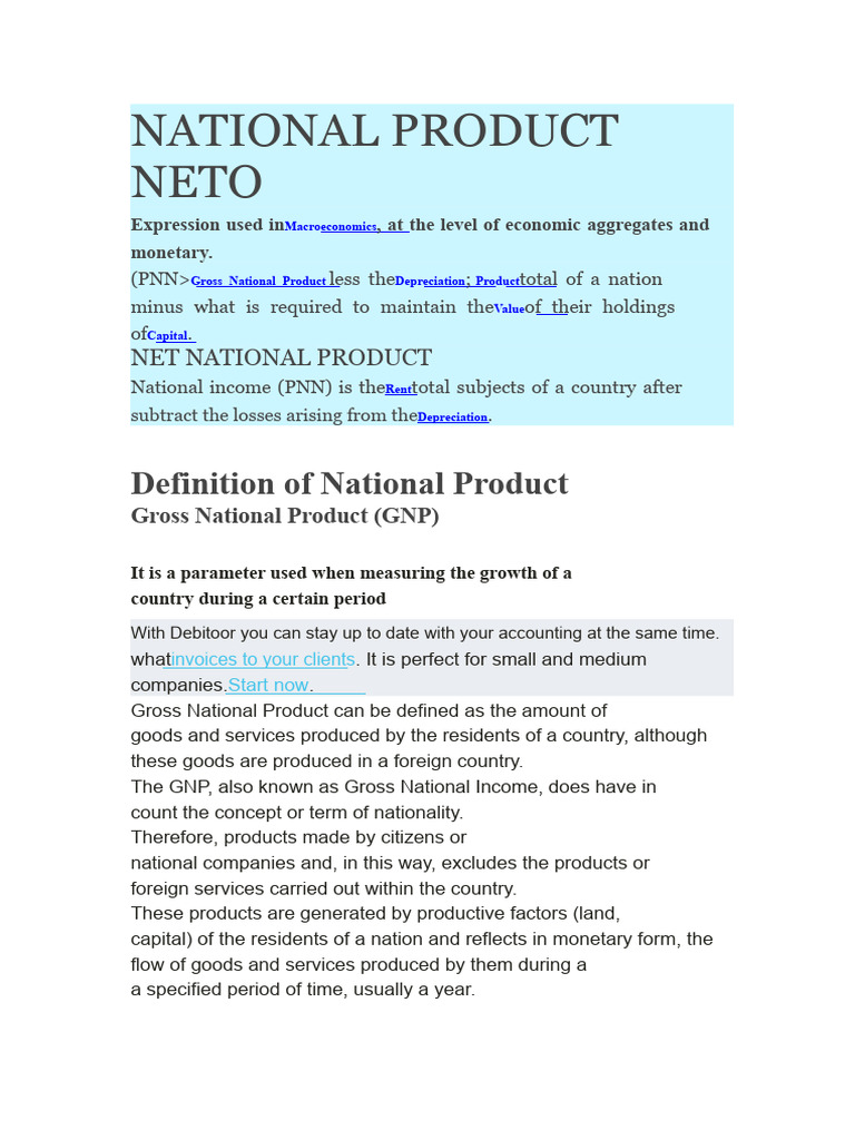 Understanding National Product Concepts | PDF | Gross Domestic Product ...