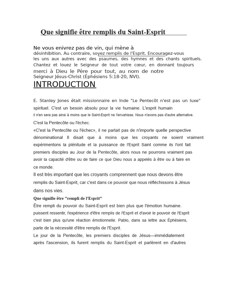 Signification d'être rempli du Saint-Esprit | PDF | Saint-Esprit | Dieu