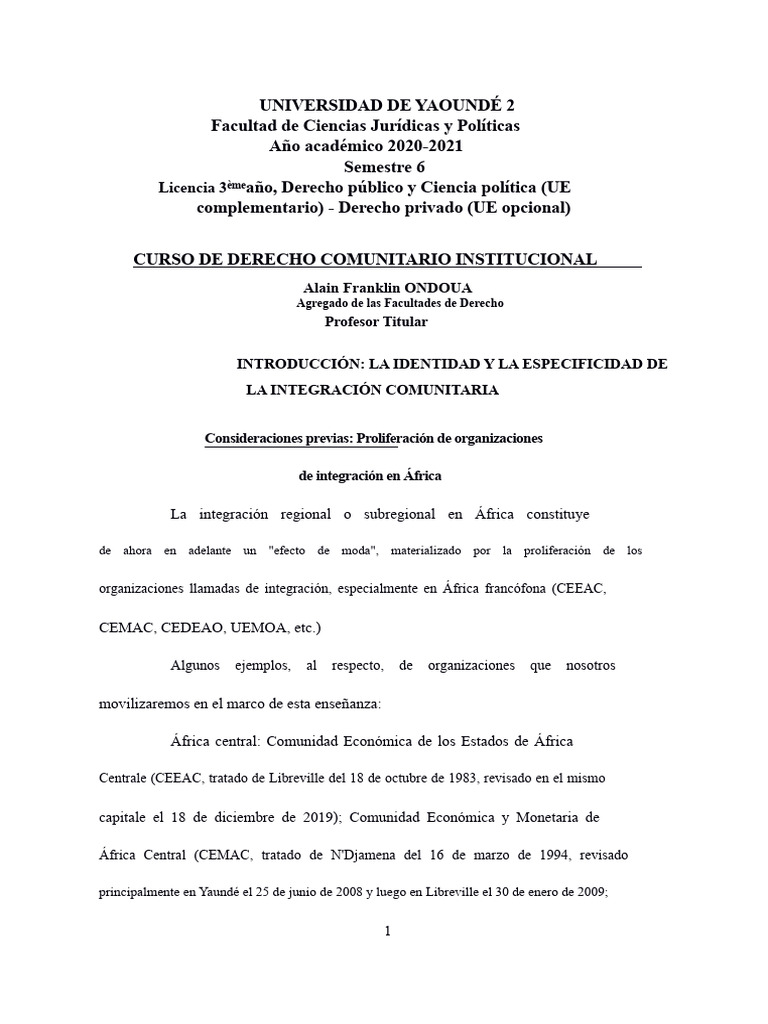 Curso de Derecho Comunitario Institucional Todos Los Campus Todos Los ...