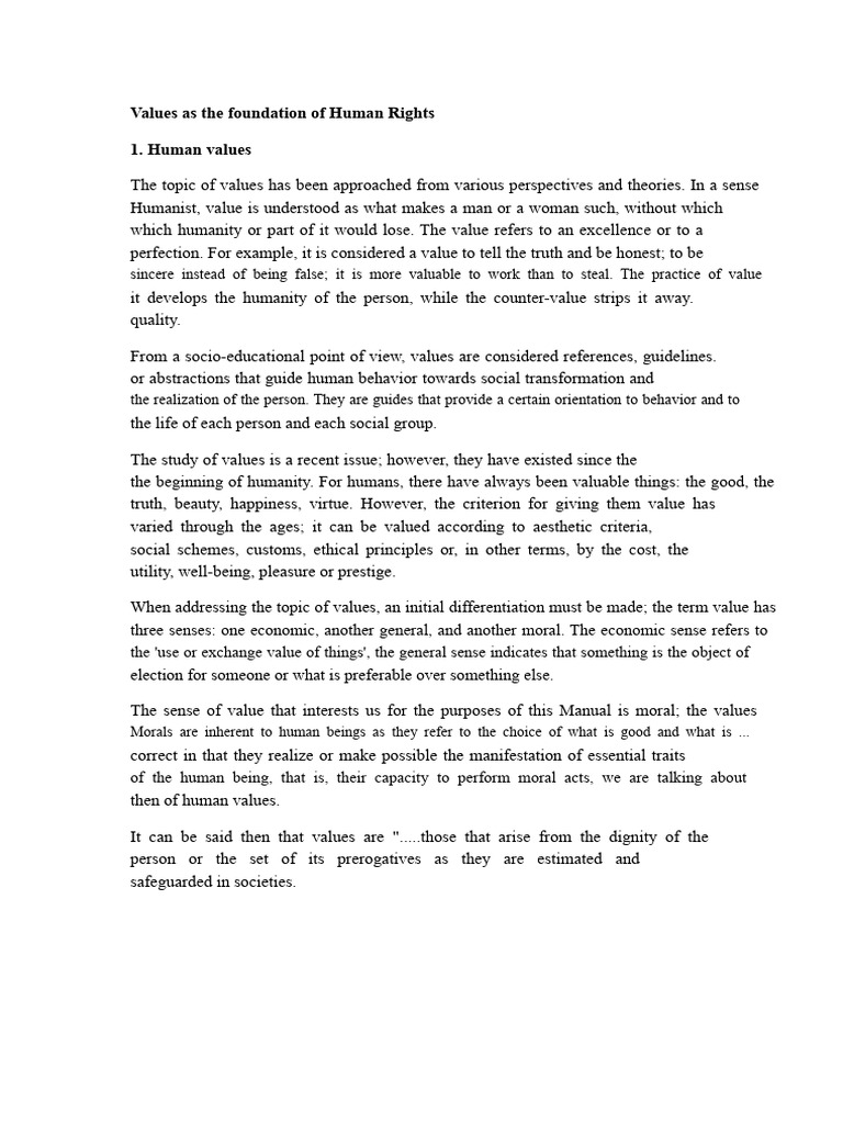 The Values As The Foundation of Human Rights Brandon Crisanto | PDF ...