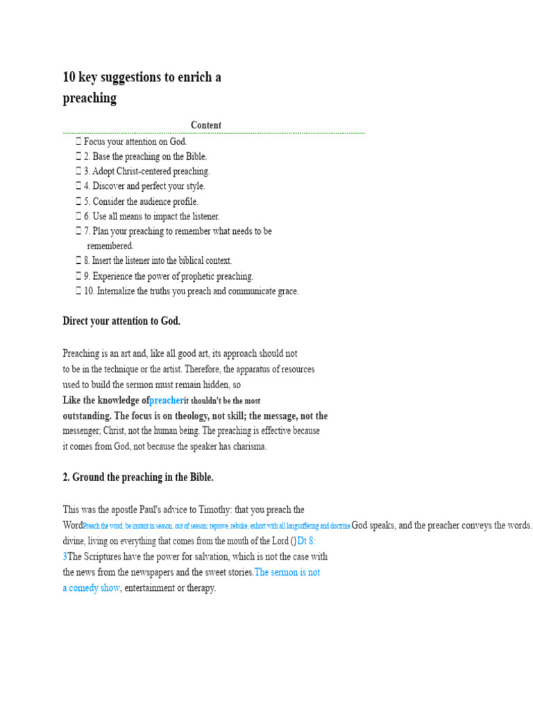 10 Tips for Effective Preaching | PDF | Sermon | Jesus