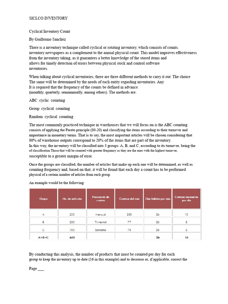 Cycle Counting of Inventories | PDF | Inventory | Frequency