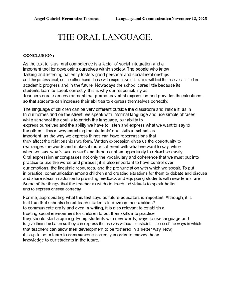 Enhancing Oral Communication Skills | PDF | Communication | Vocabulary