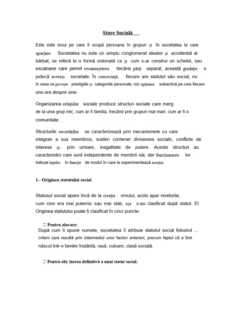 Starea Socială | PDF