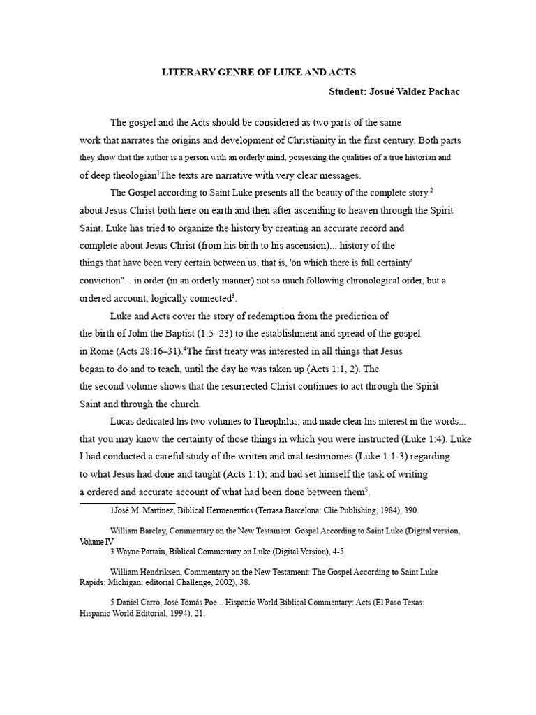 Literary Style of Luke and Acts | PDF | Acts Of The Apostles | Gospel ...