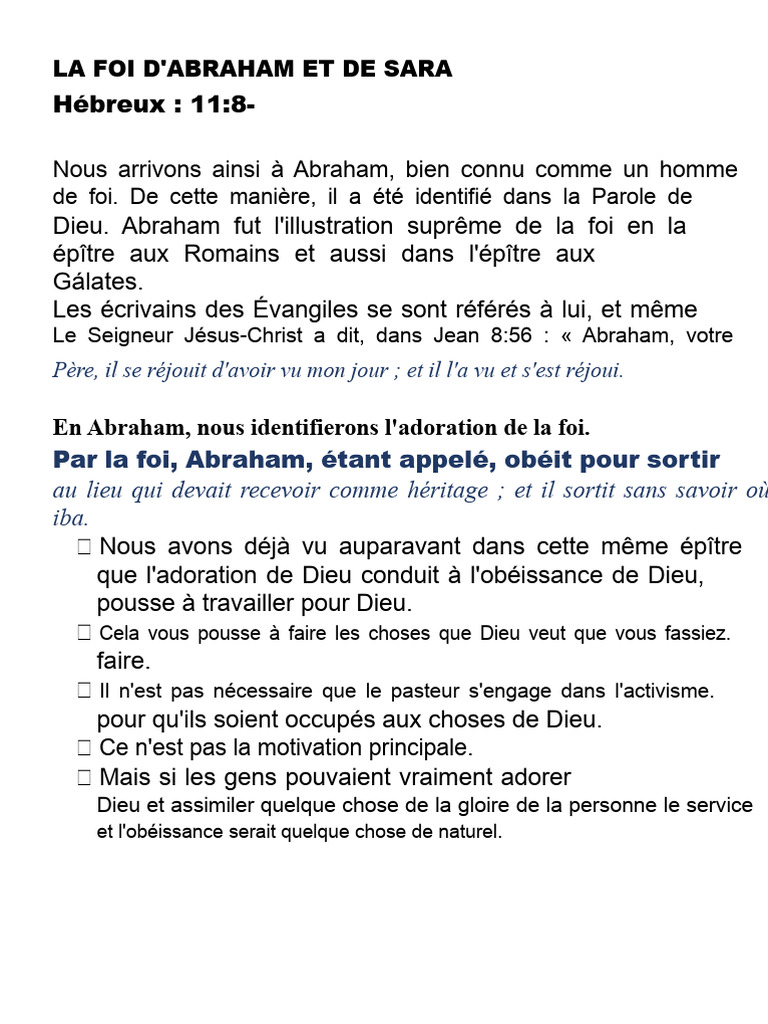 Foi d'Abraham et de Sara | PDF | Abraham | Isaac