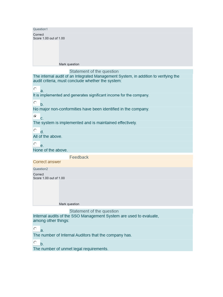 Internal Audit Process for Management Systems | PDF | Audit | Internal ...