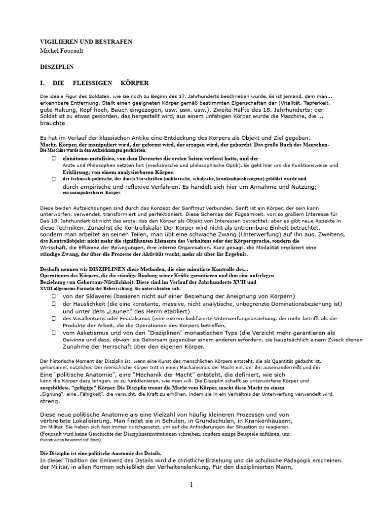 Überwachen Und Strafen Kap. 3 Zusammenfassung | PDF