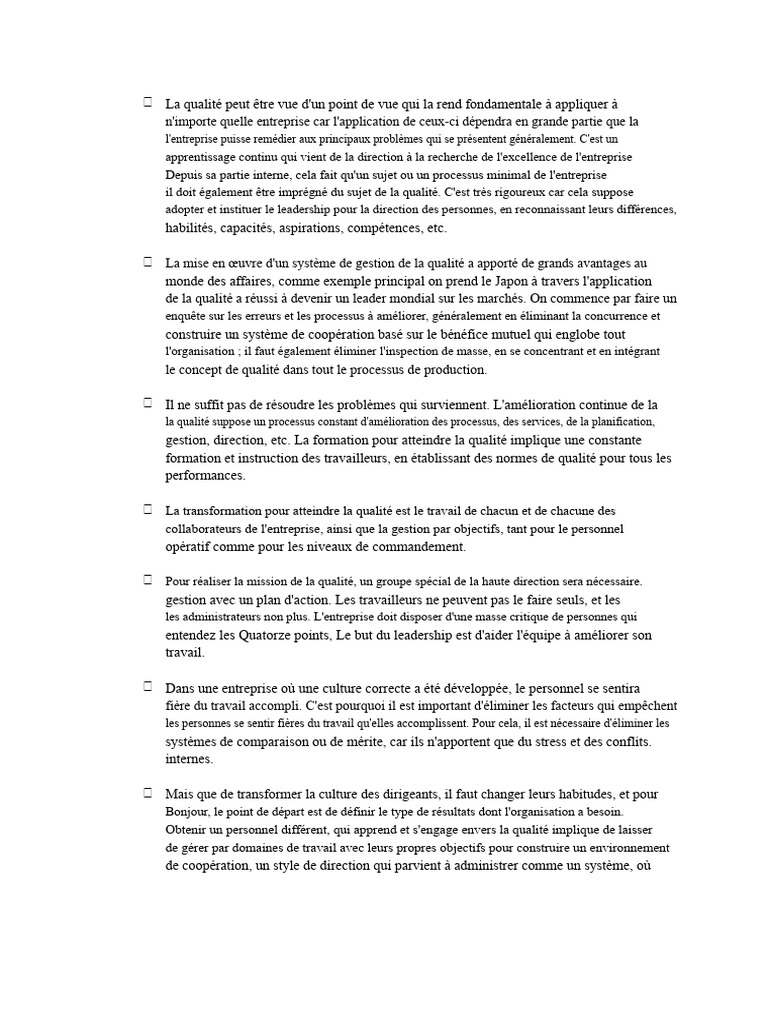 Amélioration continue de la qualité en entreprise | PDF | Management de ...