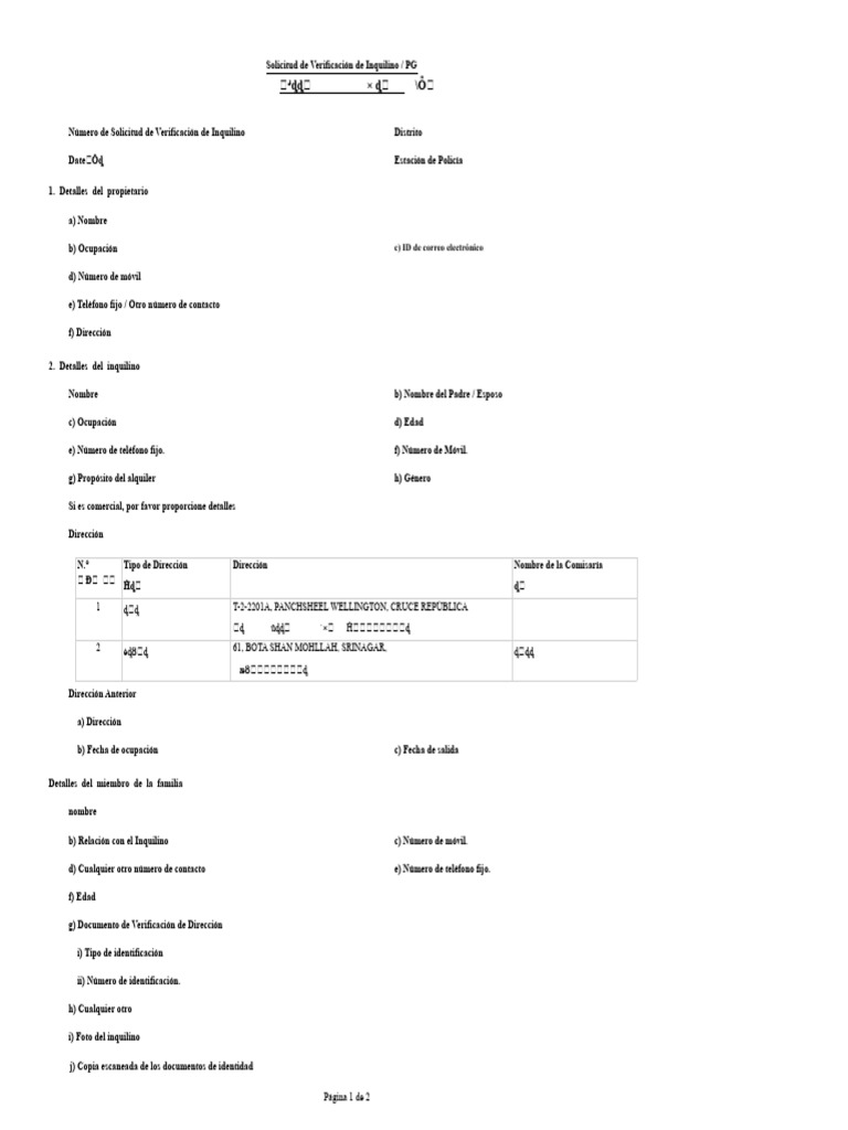 Solicitud de Verificación de Inquilino | PDF