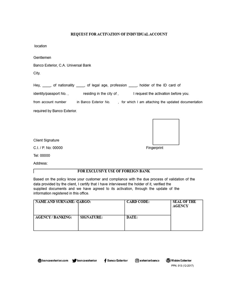 Account Activation Request Form | PDF | Identity Document | Government ...