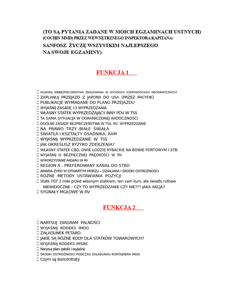 Pytania Zadane Na Moim Egzaminie Ustnym | PDF