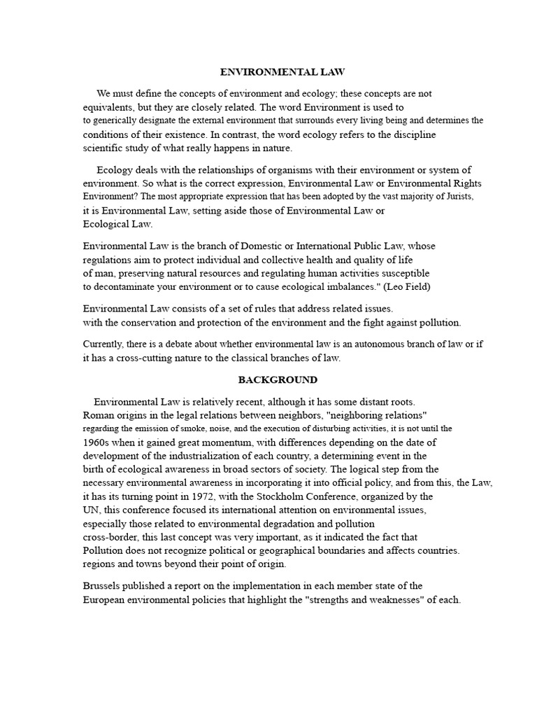 Understanding Environmental Law Basics | PDF | Environmental Law | Ecology