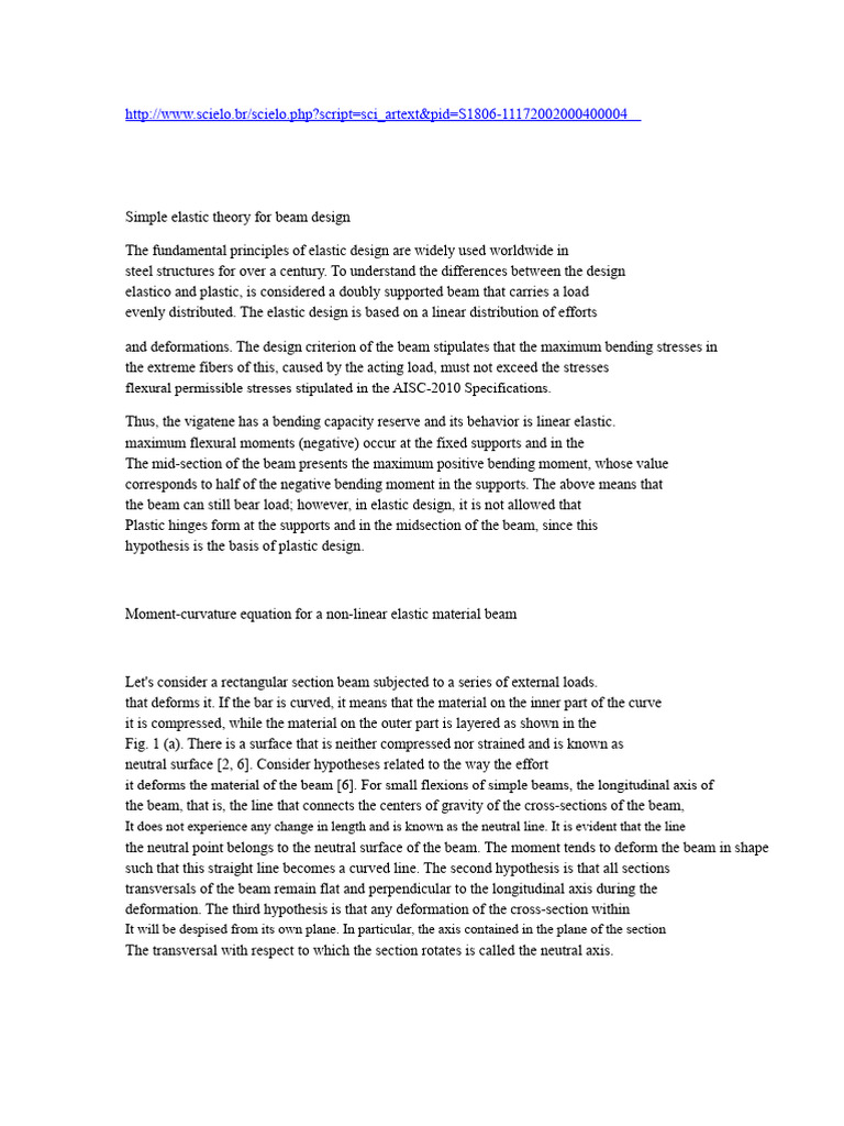 Elastic Beam Design Principles | PDF | Bending | Deformation (Engineering)