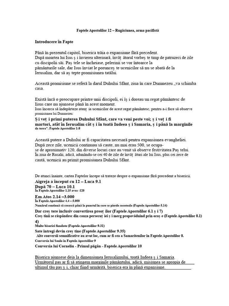 Faptele Apostolilor 12 | PDF