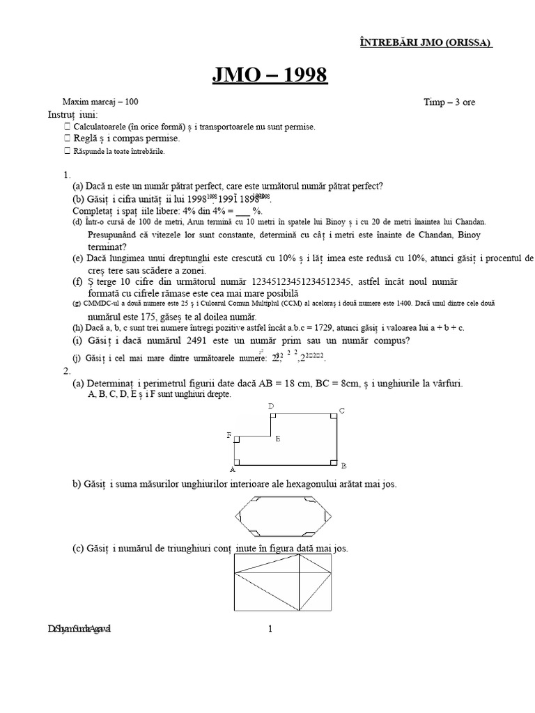 Jmo 1998 | PDF