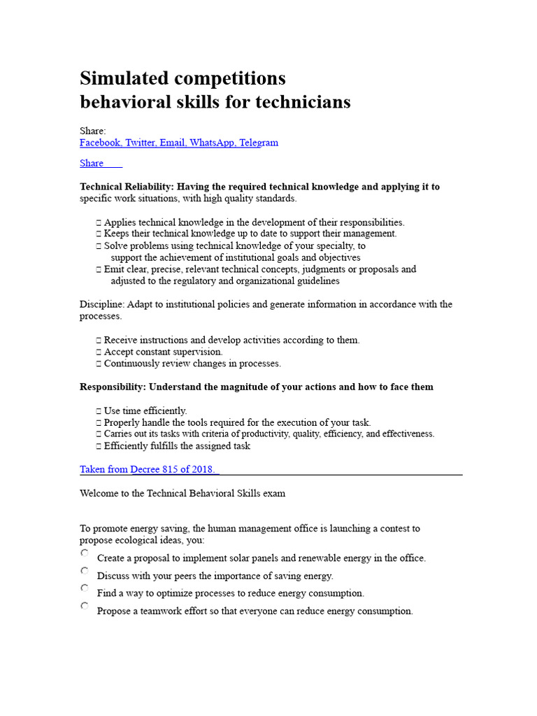 Technical Skills for Energy Efficiency | PDF | Knowledge | Energy ...