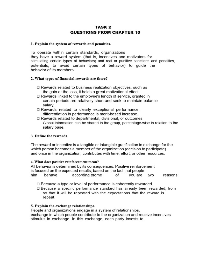 Questionnaire Chapter 10 Human Talent Management Chiavenato Pdf