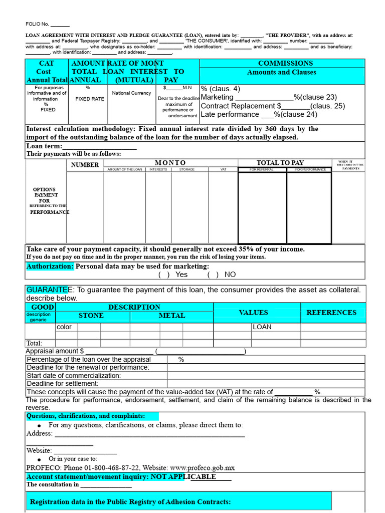 Loan Agreement with Interest Terms | PDF | Loans | Interest