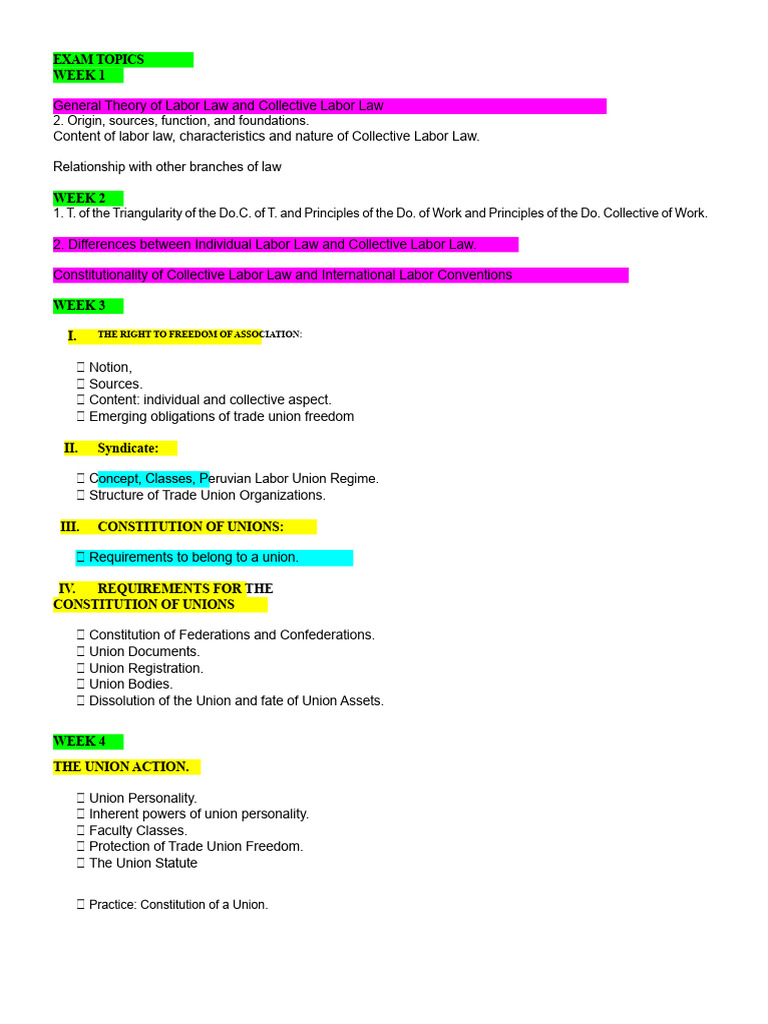 Labor Law and Union Structure Guide | PDF | Labour Law | Board Of Directors