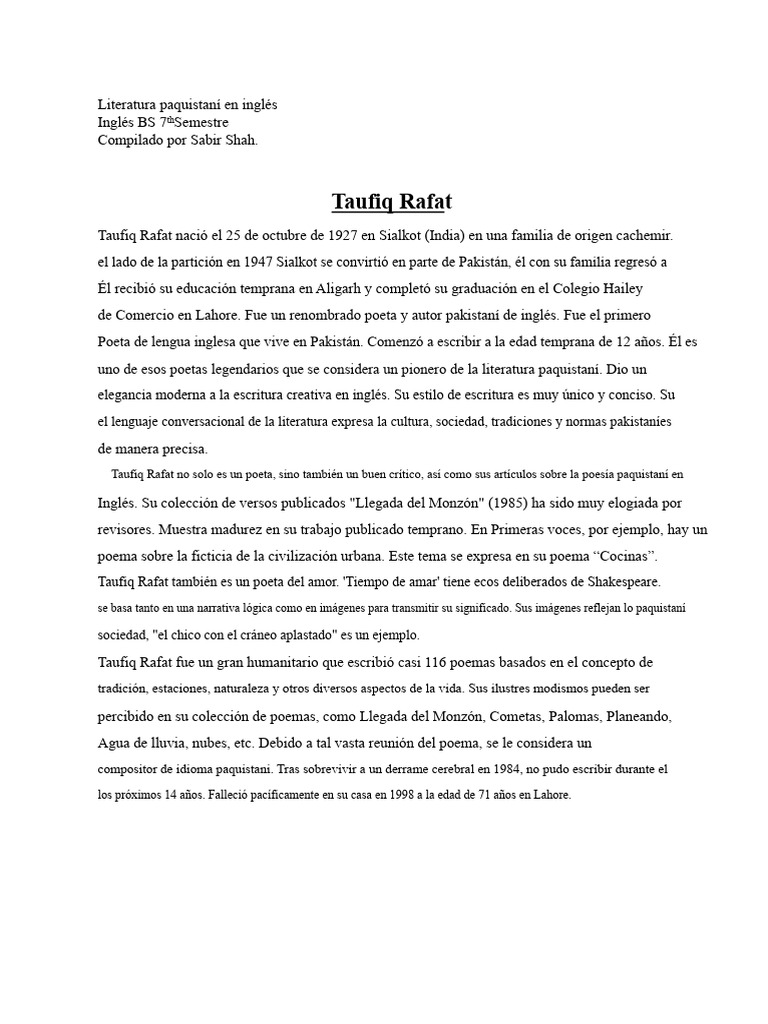 Taufiq Rafat - La Llegada Del Monzón | PDF | Pakistán | Lluvia