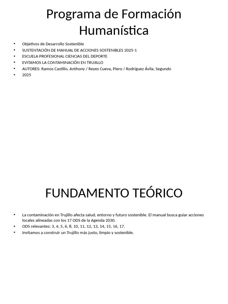 Manual Acciones Sostenibles Trujillo | PDF | Sustentabilidad ...