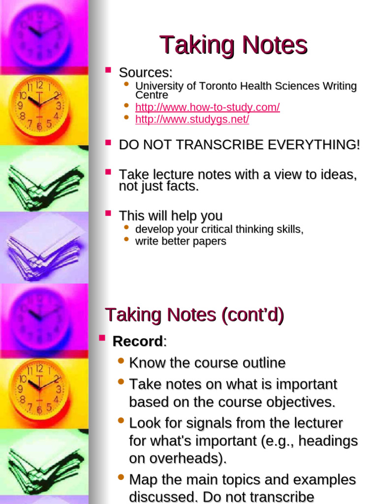 Note-Taking Suggestions 2010 | PDF