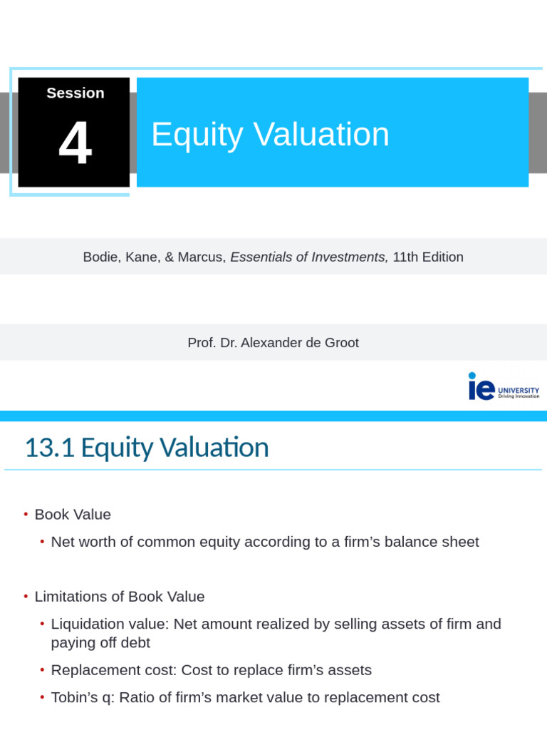 Equity Valuation and Investment Analysis | PDF | Cost Of Capital | Beta ...