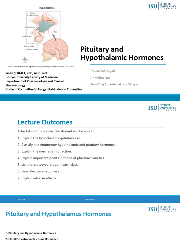 Pituitary and Hypothalamic Hormones | PDF | Pituitary Gland | Growth ...