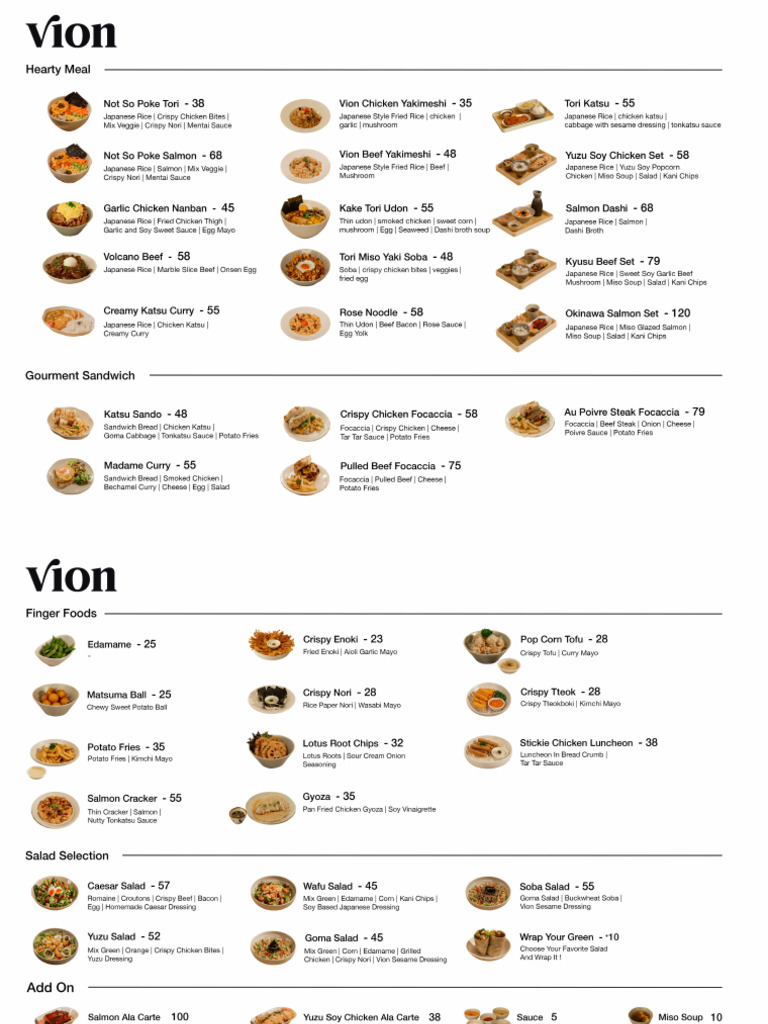Menu Vion | PDF