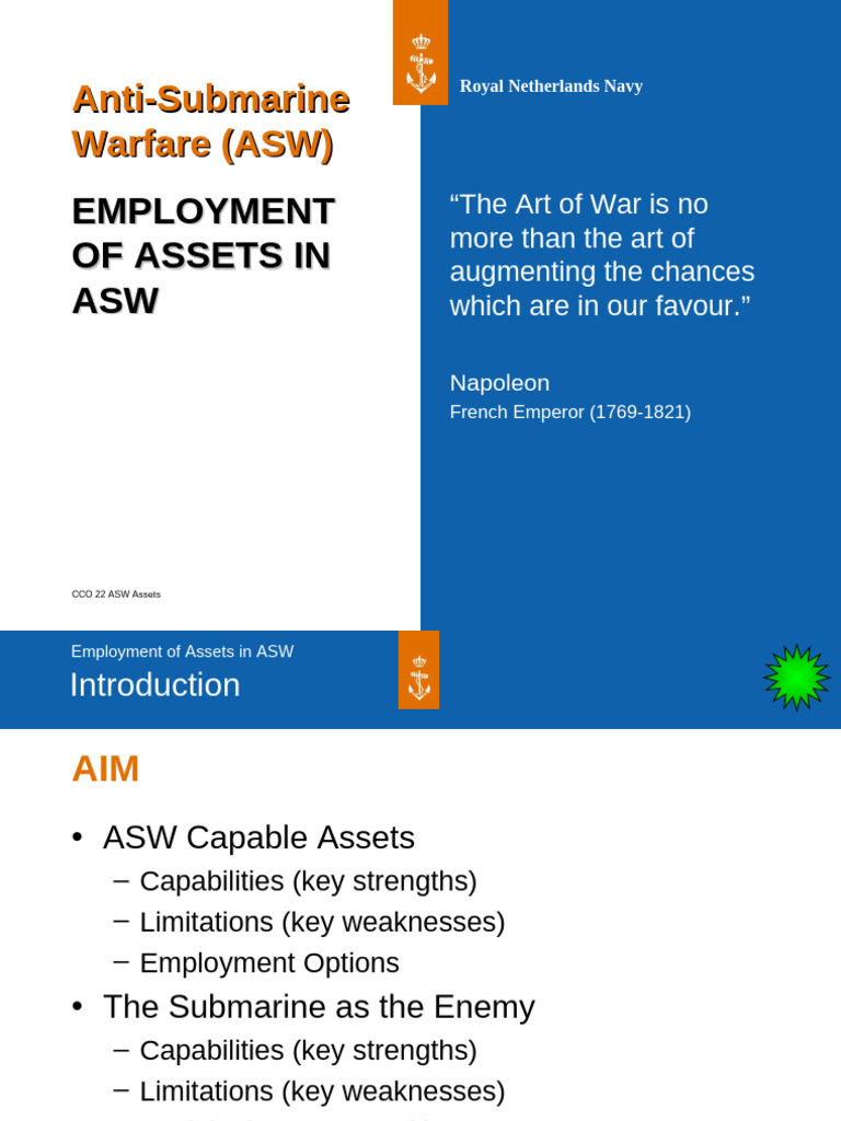 Royal Netherlands Navy ASW Assets Overview | PDF | Anti Submarine ...