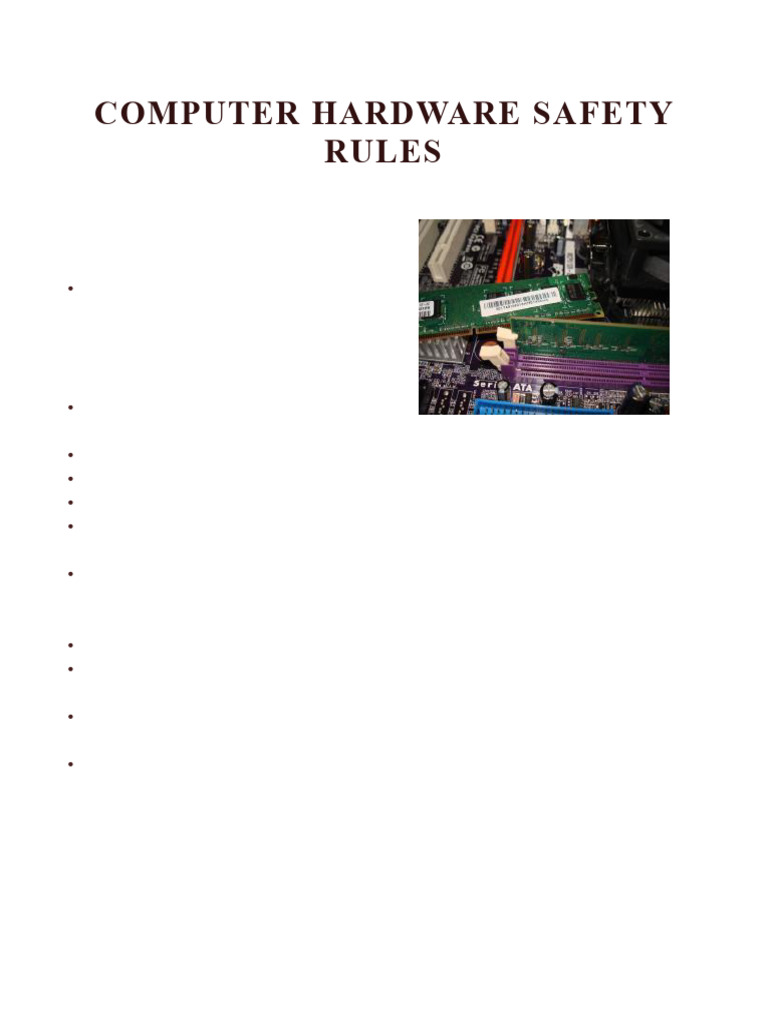 Computer Hardware Safety Guidelines | PDF