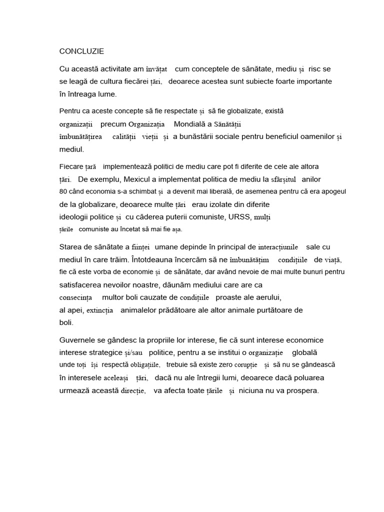Concluzie Activitatea 4 | PDF