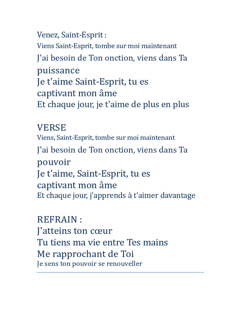 Louange et Adoration au Saint-Esprit | PDF | Saint-Esprit | Onction
