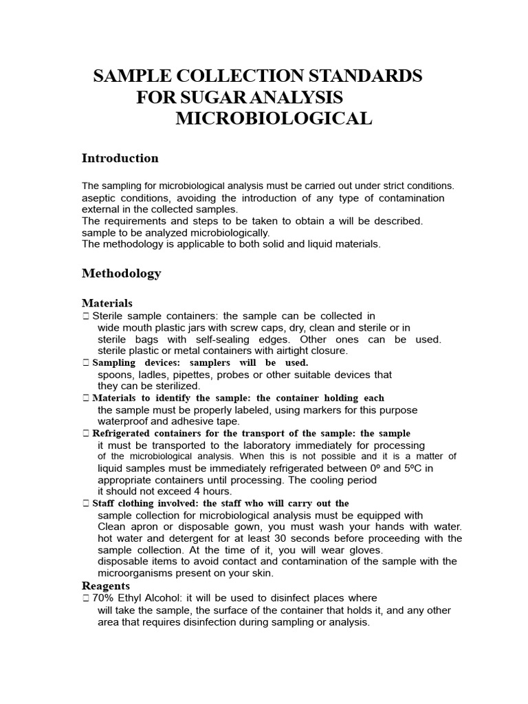 Microbiological Sampling Standards | PDF | Disinfectant