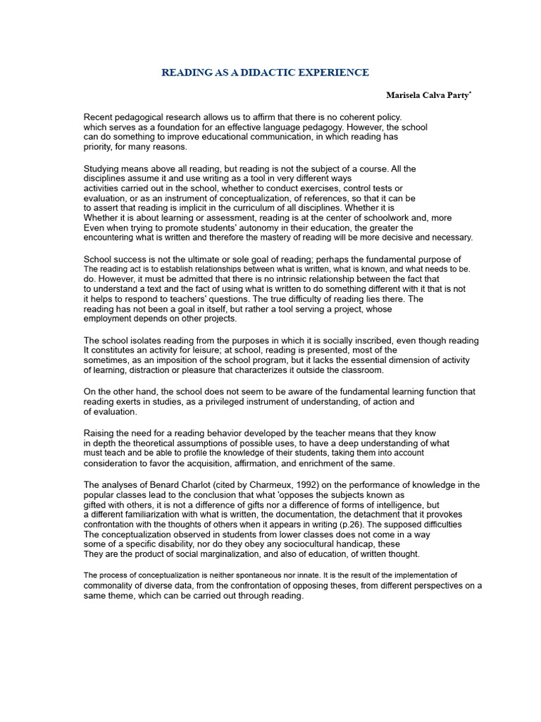 Enhancing Reading in Education | PDF | Knowledge | Learning