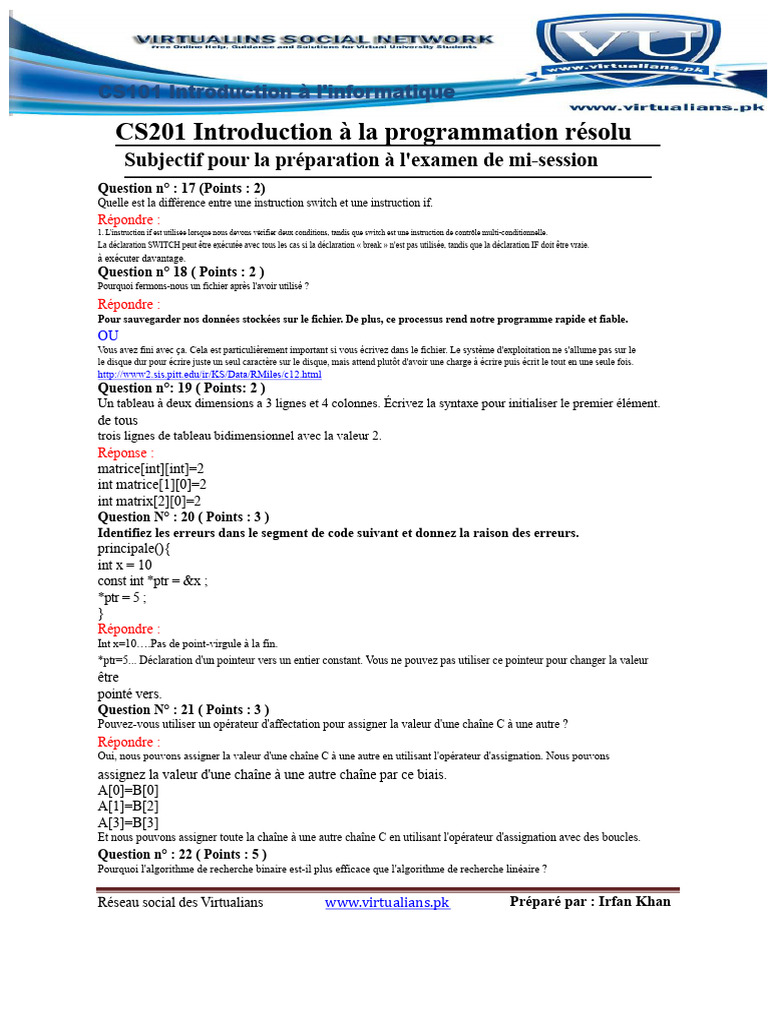 Différences entre if et switch en C++ | PDF | Pointeur (programmation ...