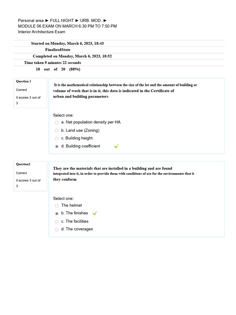 Interior Architecture Exam Results | PDF