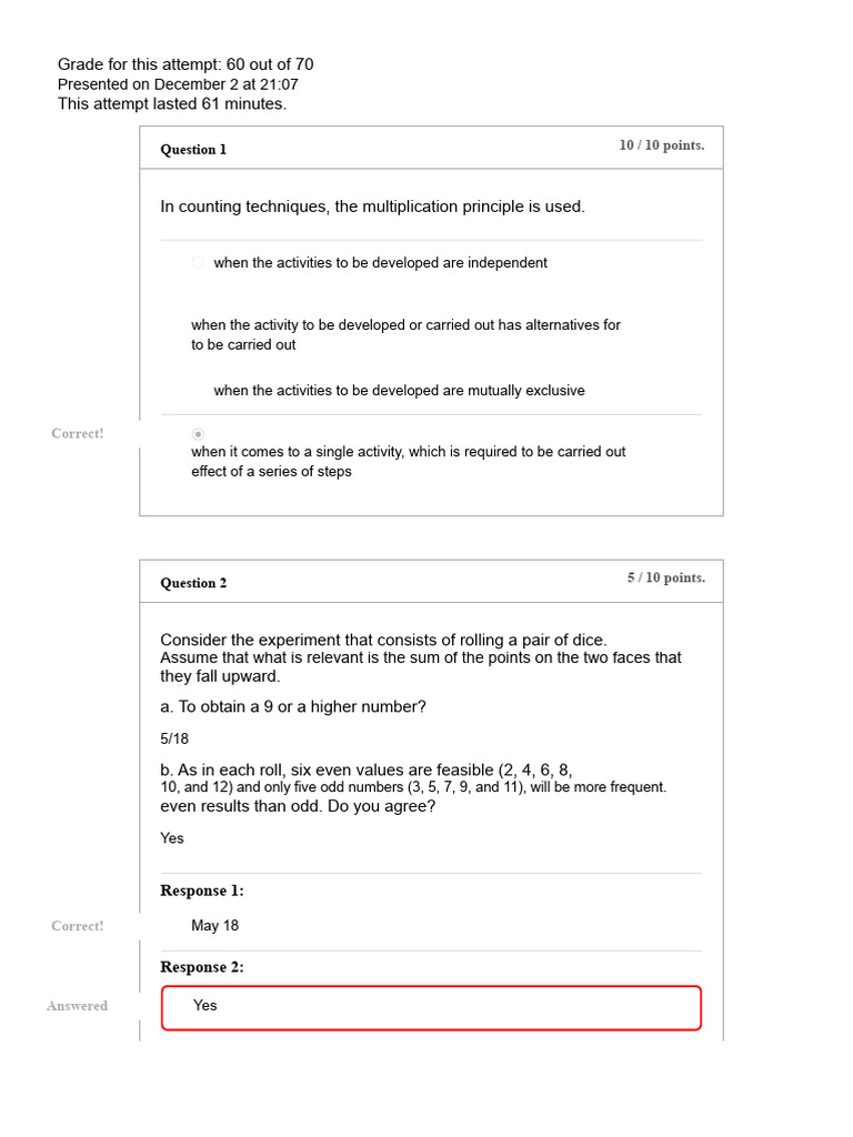 Probability Quiz Results and Analysis | PDF | Probability Theory ...
