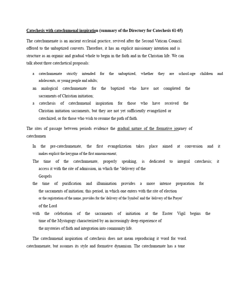 Catechesis Inspired by the Catechumenate | PDF | Christian Worship And ...