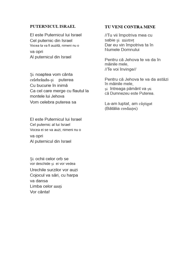 Versuri Refren | PDF