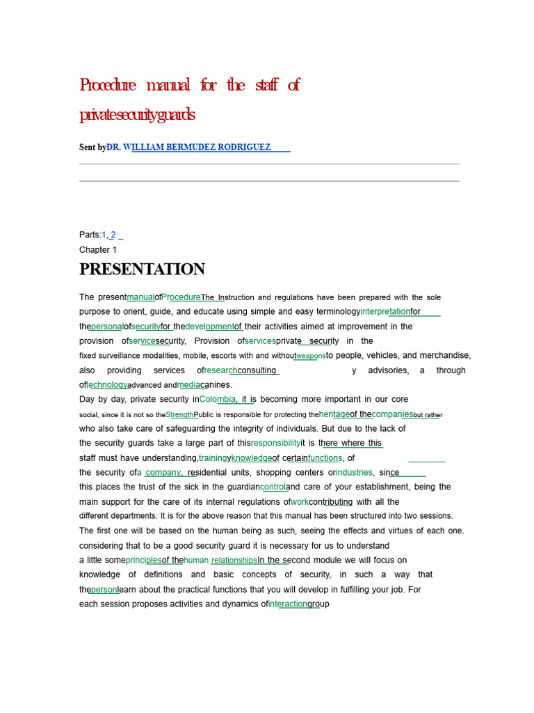 Security Guard Procedure Manual | PDF | Securities | Surveillance