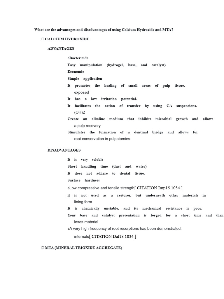 What Are The Advantages and Disadvantages of Using Calcium Hydroxide ...