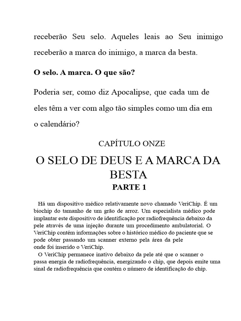 Selo de Deus e Marca da Besta: Adoração e Profecia | PDF | Livro do ...