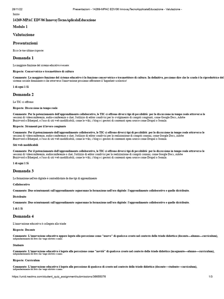 Modulo 1. Tentativo 1 | PDF