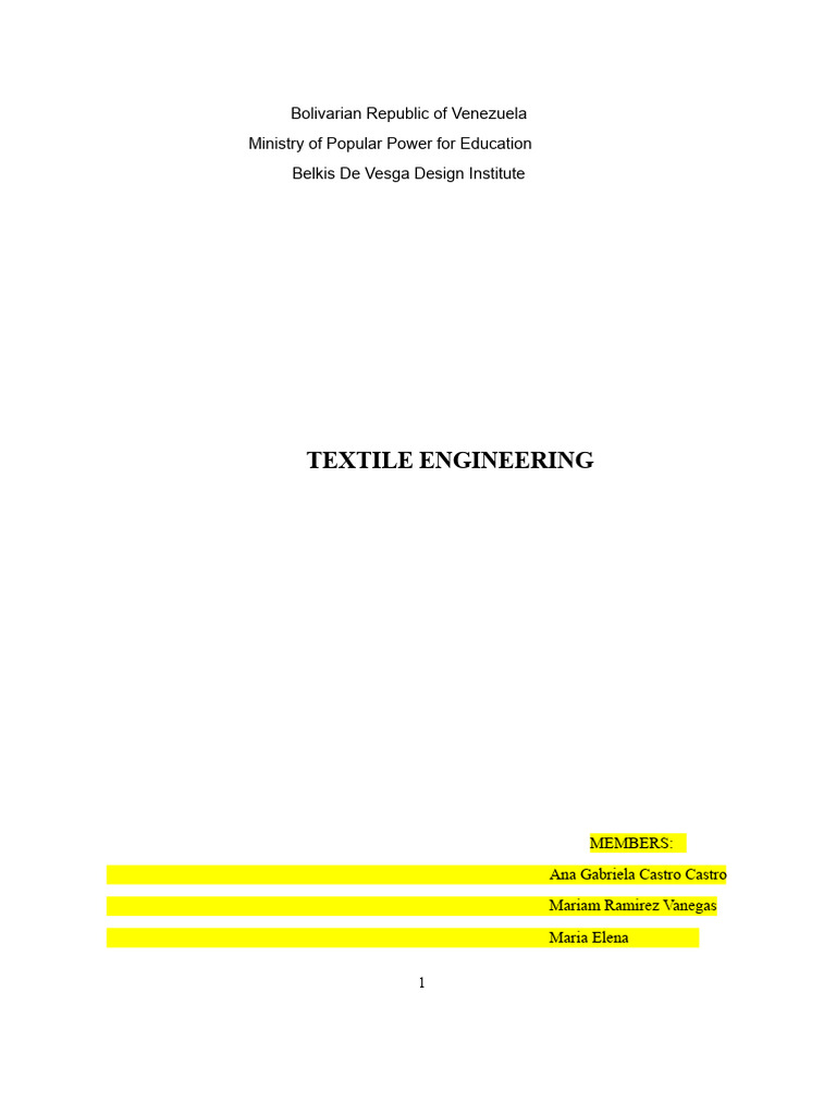 Textile Engineering | PDF | Textiles | Yarn