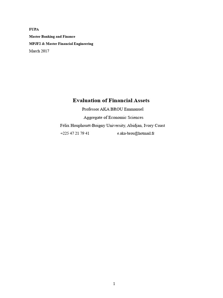 Financial Asset Valuation Guide | PDF | Bonds (Finance) | Price ...