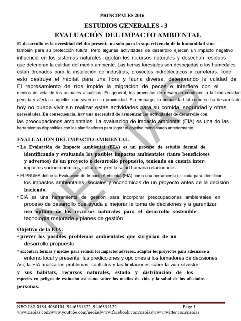Evaluación de Impacto Ambiental | PDF | Evaluación de impacto ambiental ...