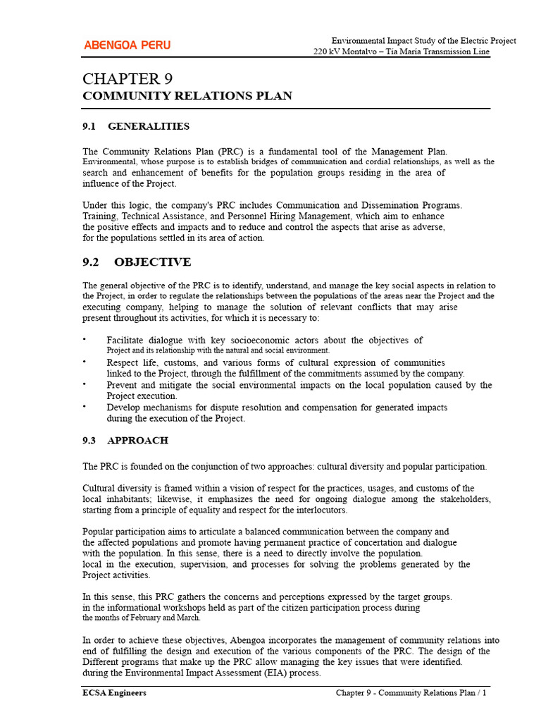 Community Relations in Tía María Project | PDF | Waste Management ...