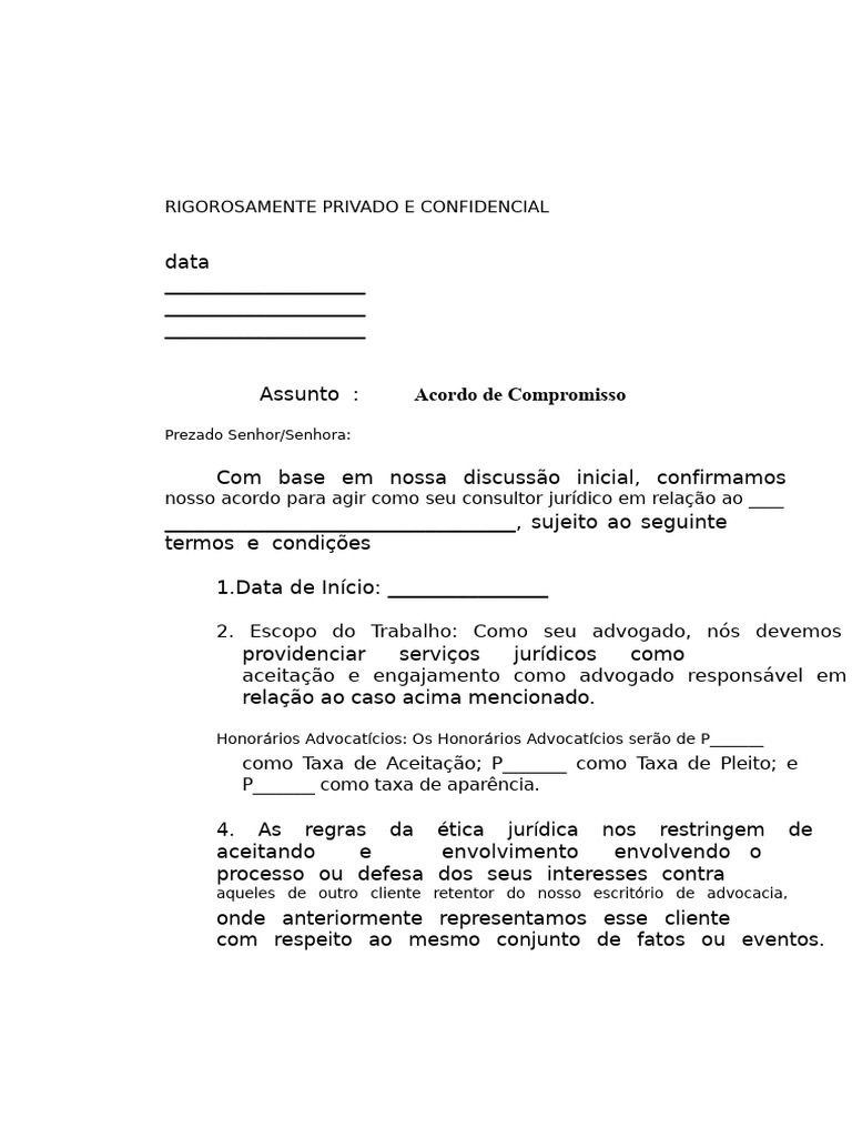 Acordo de Compromisso Jurídico | PDF
